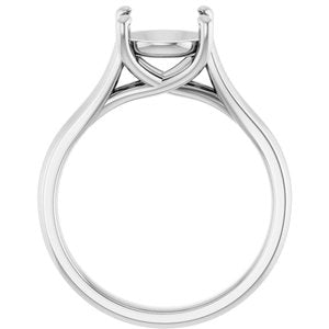 14K White Gold 8.2 mm Round Solitaire Engagement Ring Mounting