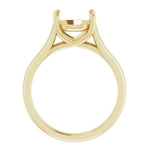 14K Yellow Gold 8.8 mm Round Solitaire Engagement Ring Mounting