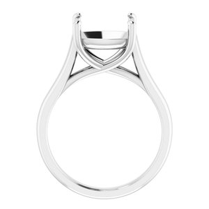 Platinum 10 mm Cushion Solitaire Engagement Ring Mounting