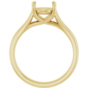 14K Yellow Gold 7.4 mm Round Solitaire Engagement Ring Mounting