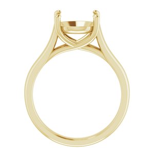 14K Yellow Gold 9.4 mm Round Solitaire Engagement Ring Mounting