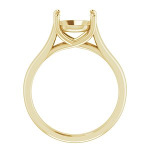 14K Yellow Gold 9 mm Round Solitaire Engagement Ring Mounting