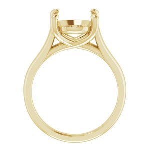 14K Yellow Gold 12x10 mm Oval Solitaire Engagement Ring Mounting