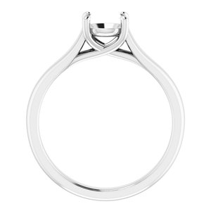 14K White Gold 6 mm Round Solitaire Engagement Ring Mounting