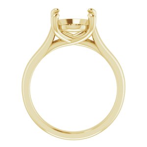 14K Yellow Gold 11x9 mm Oval Solitaire Engagement Ring Mounting