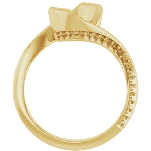 14K Yellow Gold 7 x 7 mm Cushion Half Bezel Engagement Ring Mounting