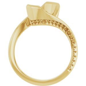 14K Yellow Gold 8 x 8 mm Cushion Half Bezel Engagement Ring Mounting