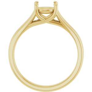 14K Yellow Gold 6.5 mm Round Solitaire Engagement Ring Mounting