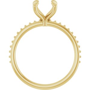 14K Yellow Gold 7.4 mm Round Engagement Ring Mounting