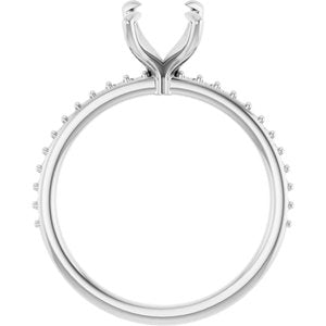 Platinum 8x6 mm Emerald Engagement Ring Mounting