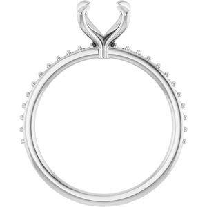 14K White Gold 7 mm Round Engagement Ring Mounting