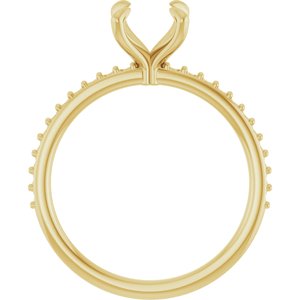 14K Yellow Gold 7 mm Round Engagement Ring Mounting