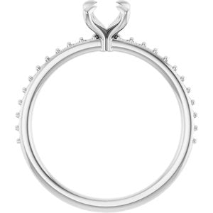 14K White Gold 7x5 mm Oval Engagement Ring Mounting