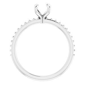 14K White Gold 5.5 mm Round Engagement Ring Mounting