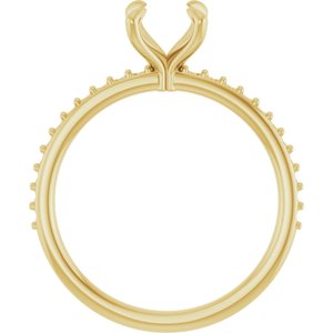 14K Yellow Gold 6.5 mm Round Engagement Ring Mounting