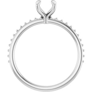 14K White Gold 5.8 mm Round Engagement Ring Mounting