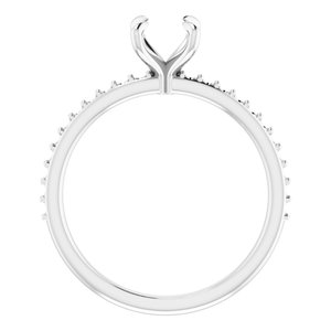14K White Gold 6 mm Round Engagement Ring Mounting