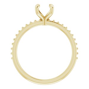14K Yellow Gold 6 mm Round Engagement Ring Mounting