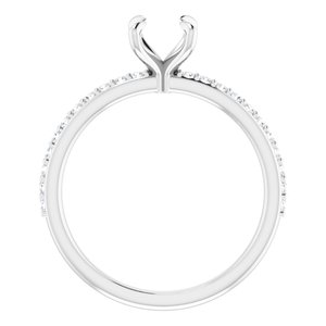 Platinum 6 mm Round 1/5 CTW Natural Diamond Semi-Set Engagement Ring