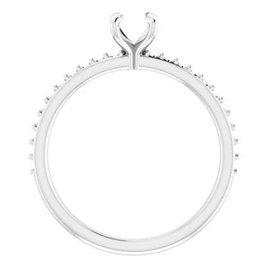 14K White Gold 4.8 mm Round Engagement Ring Mounting