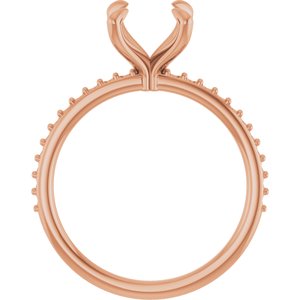 14K Rose Gold 8 mm Round Engagement Ring Mounting