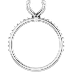 14K White Gold 8 mm Round Engagement Ring Mounting