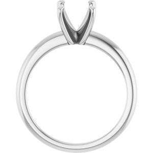 Sterling Silver 8x6 mm Emerald Solitaire Engagement Ring Mounting