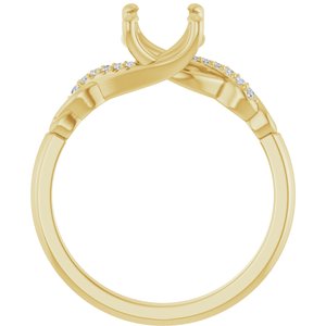 14K Yellow Gold 7.4 mm Round .05 CTW Lab-Grown Diamond Semi-Set Bypass Engagement Ring