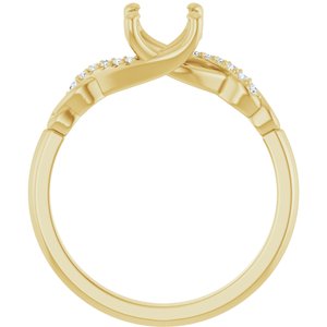 14K Yellow Gold 6.5 mm Round .05 CTW Lab-Grown Diamond Semi-Set Engagement Ring
