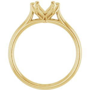 14K Yellow Gold 9x7 mm Oval Engagement Ring Mounting