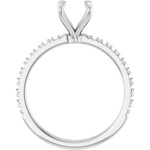 Platinum 6.5 mm Round French-Set Engagement Ring Mounting