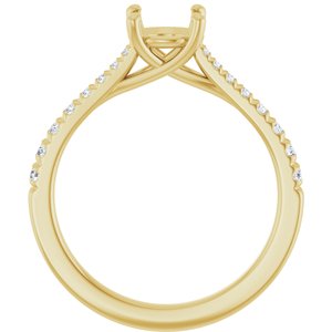 14K Yellow Gold 6.5 mm Round 1/5 CTW Lab-Grown Diamond Semi-Set French Set Engagement Ring