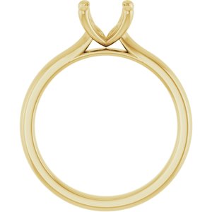 14K Yellow Gold 8x6 mm Oval Solitaire Engagement Ring Mounting