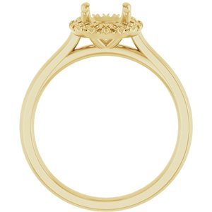 18K Yellow Gold 8x6 mm Oval French-Set Engagement Ring Mounting