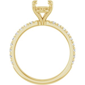 14K Yellow Gold 9x7 mm Oval 1/3 CTW Lab-Grown Diamond Semi-Set French-Set Engagement Ring