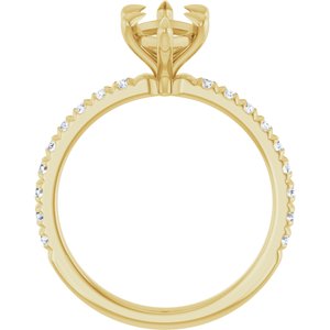 14K Yellow Gold 12x6 mm Marquise 1/3 CTW Lab-Grown Diamond Semi-Set Engagement Ring