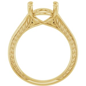 10K Yellow Gold 11x9 mm Oval Solitaire Engagement Ring Mounting
