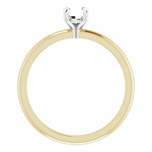 14K Yellow/White Gold 4.4 mm Round Engagement Ring Mounting