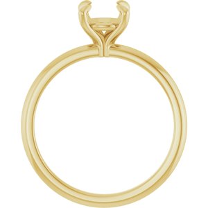 10K Yellow Gold 6.5 mm Round Solitaire Engagement Ring Mounting