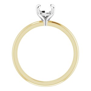 14K Yellow/White Gold 6 mm Round Engagement Ring Mounting