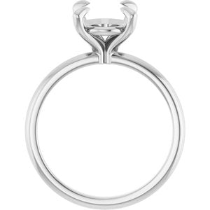 Platinum 10x8 mm Oval Solitaire Engagement Ring Mounting