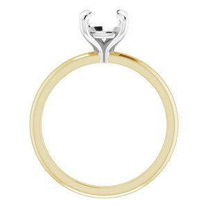 14K Yellow/White Gold 7 mm Round Engagement Ring Mounting