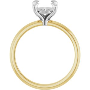 18K Yellow/White Gold 9x7 mm Oval Engagement Ring Mounting