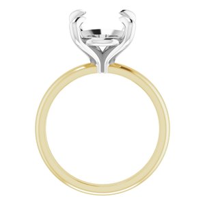 14K Yellow/White Gold 12x10 mm Oval Engagement Ring Mounting