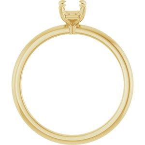10K Yellow Gold 6x4 mm Emerald Solitaire Engagement Ring Mounting