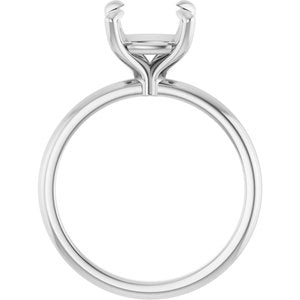 Platinum 8x8 mm Cushion Solitaire Engagement Ring Mounting