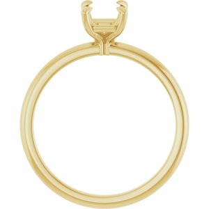 10K Yellow Gold 7x5 mm Emerald Solitaire Engagement Ring Mounting