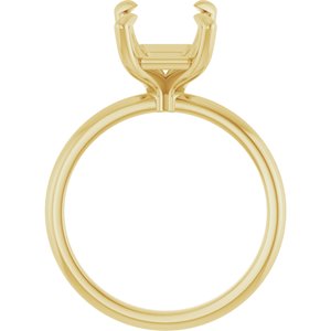 10K Yellow Gold 10x8 mm Emerald Solitaire Engagement Ring Mounting