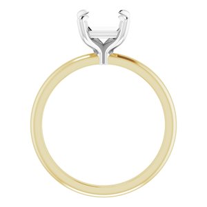 14K Yellow/White Gold 6x6 mm Square Engagement Ring Mounting