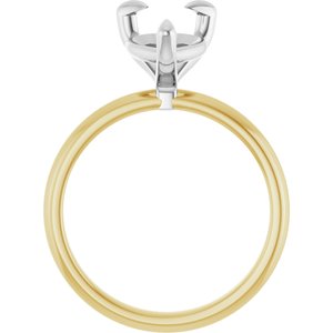 14K Yellow/White Gold 12x8 mm Pear Engagement Ring Mounting